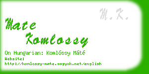 mate komlossy business card