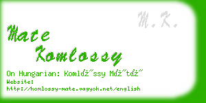 mate komlossy business card